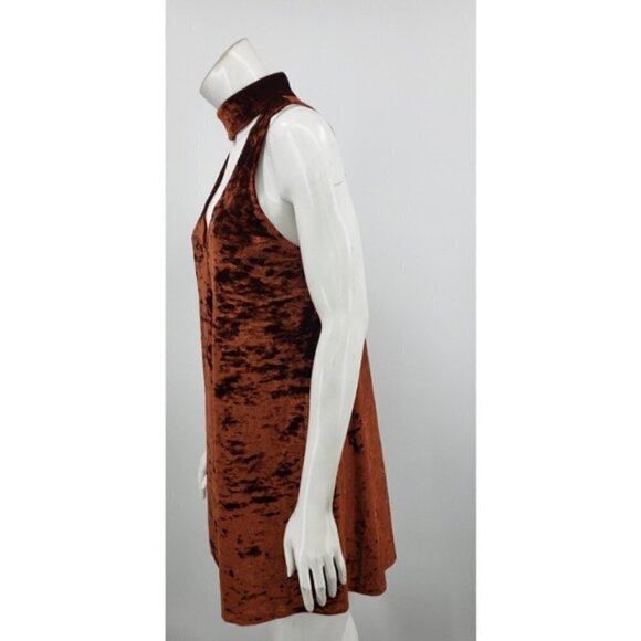 Show Me Your Mumu Friday Rust Velvet Choker Dress - Picture 4 of 5